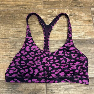Lululemon barre none bra cherry cheetah purple 4